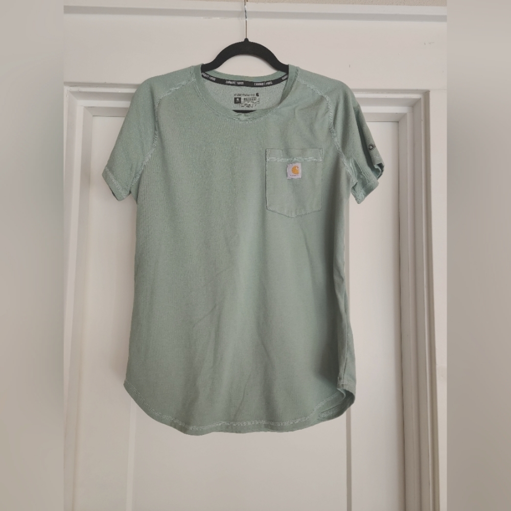 Women's Carhartt Force Medium Aqua Work Shirt